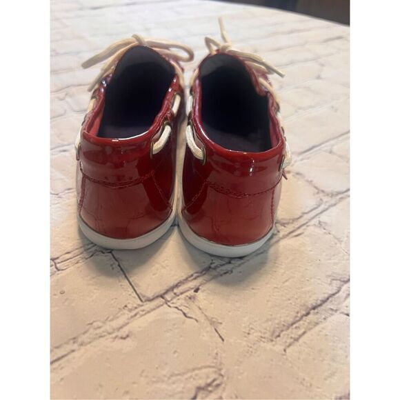 Cole Haan Women's 7.5 Nantucket Slip On Boat Shoes Red Patent Leather Nautical - Picture 5 of 9